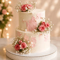 2-Layer Pink Pearl Sweet Cake 