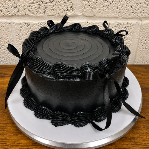 Black Bow Elegance Cake - Black Ribbon Cake