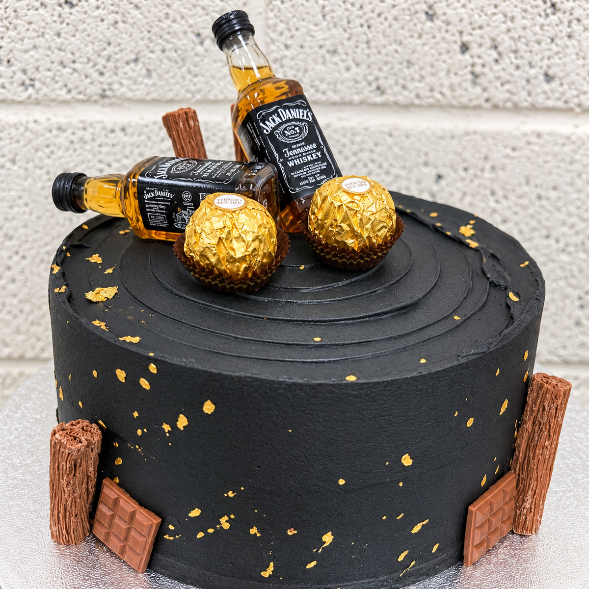 Black Gold Whiskey Celebration Cake