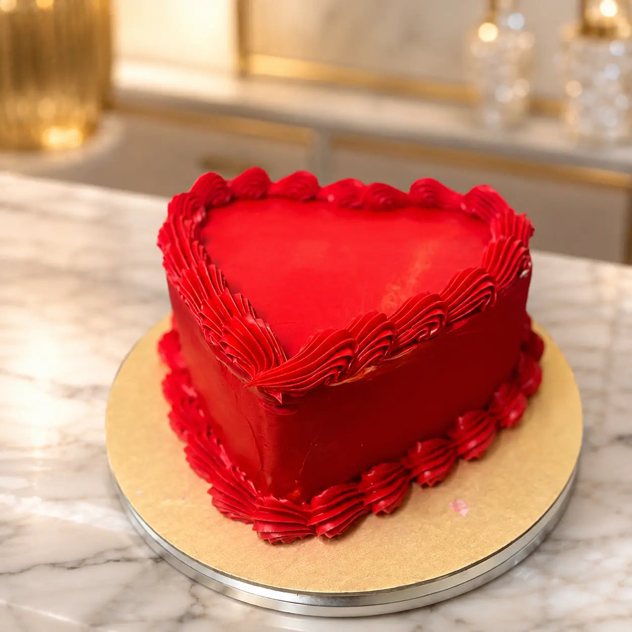 Red Heart Shape Cake - Red Heart Birthday Cake Artisan Cakes