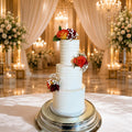 Sunset Sweet Rose Cake - Ivory & Amber Rose Cake For Wedding Artisan Cakes