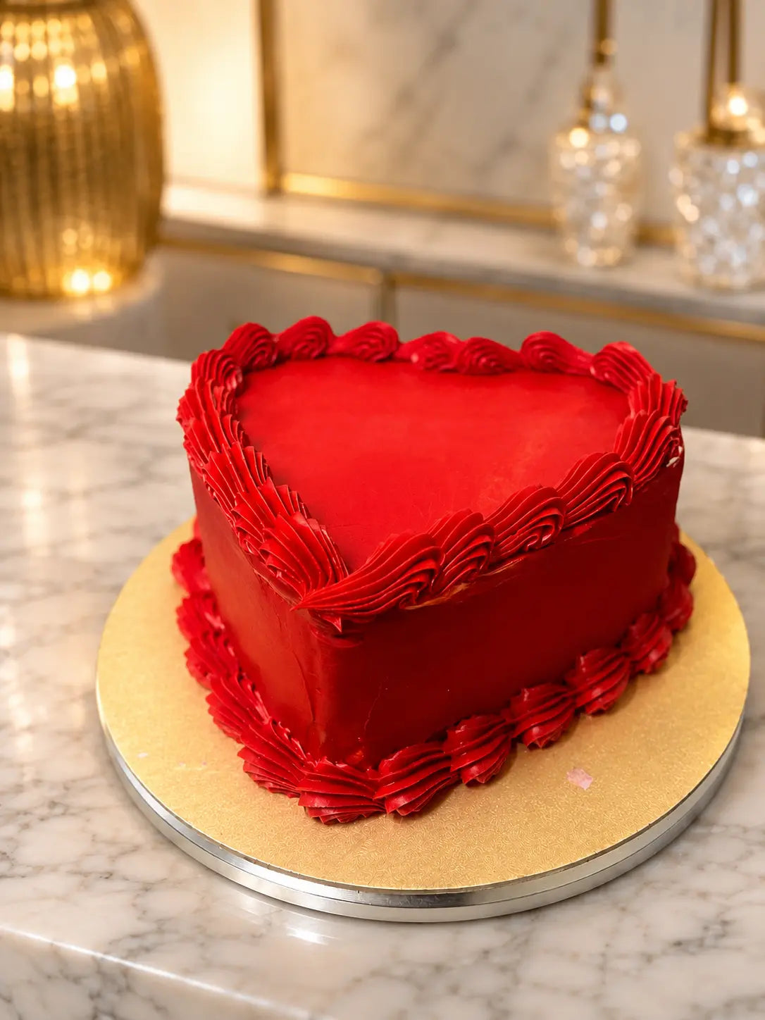 Red Heart Shape Cake - Red Heart Birthday Cake Artisan Cakes
