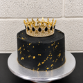Crowned Black and Gold Cake