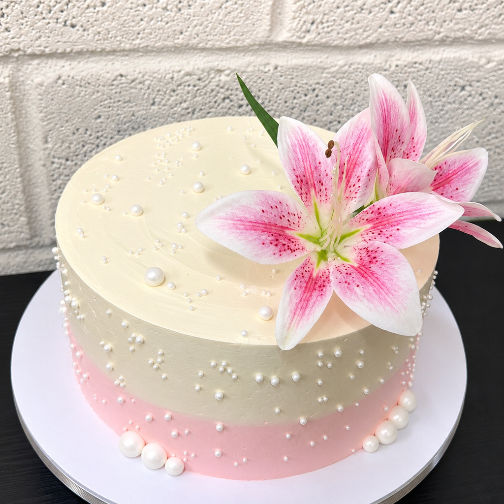 Royal Lily Pearl Cake - Lily Celebration Cake