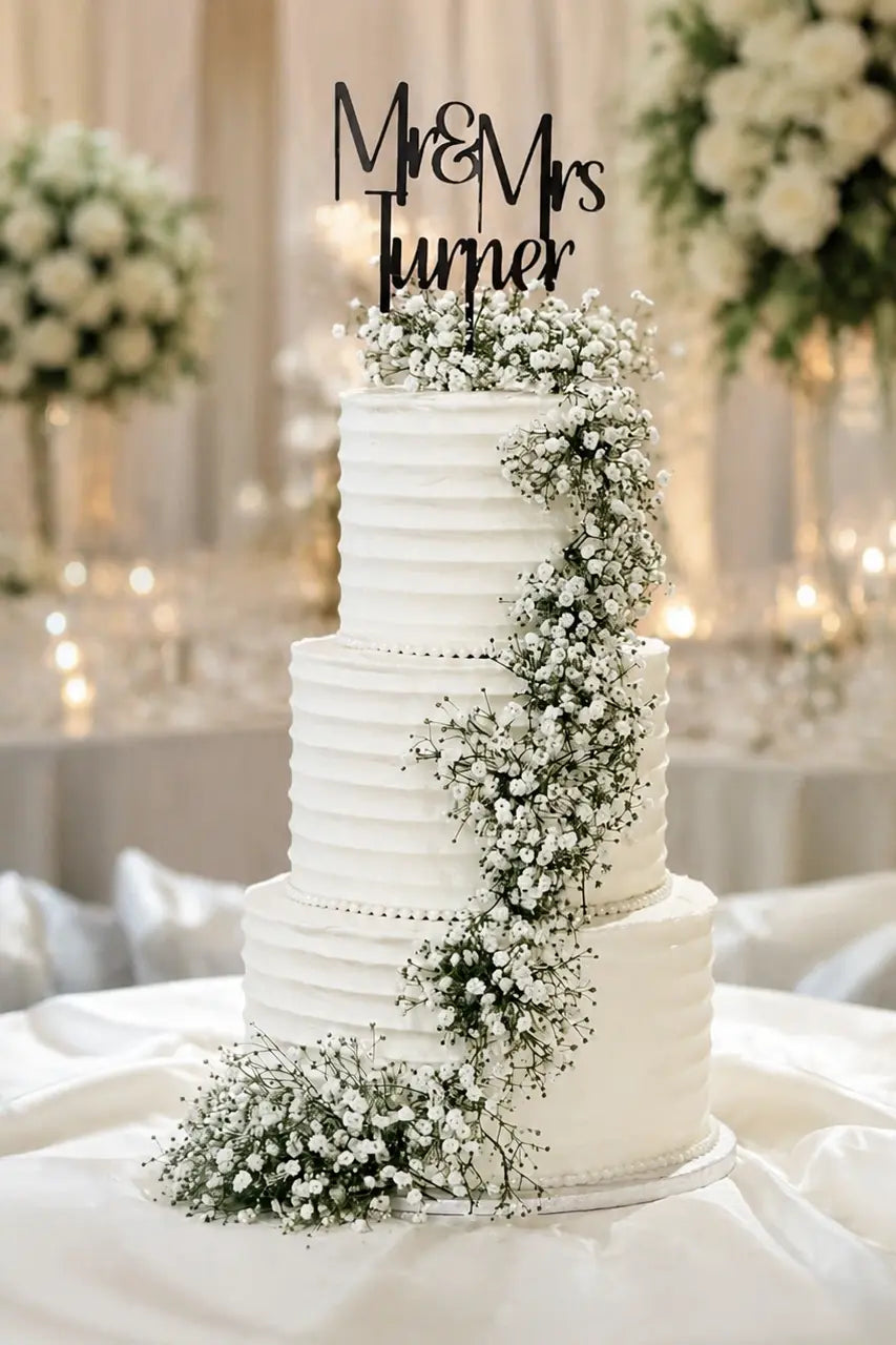 Ivory Blossom Cascade Cake 