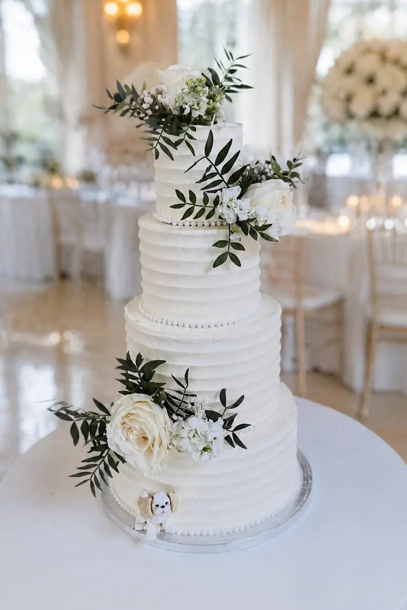 Ivory Garden Wedding Cake