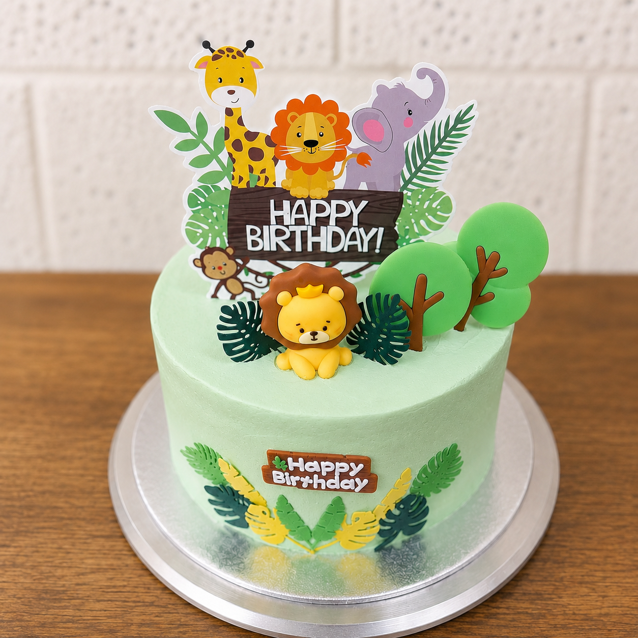 Kids Safari Theme Cake - Single Lion theme Cake