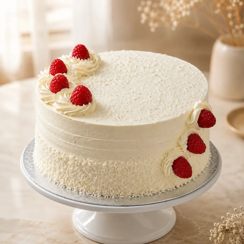 Luxurious Raspberry Coconut Cake