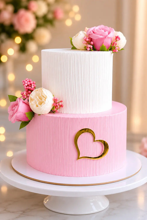 Pink Cake For Wedding Celebration