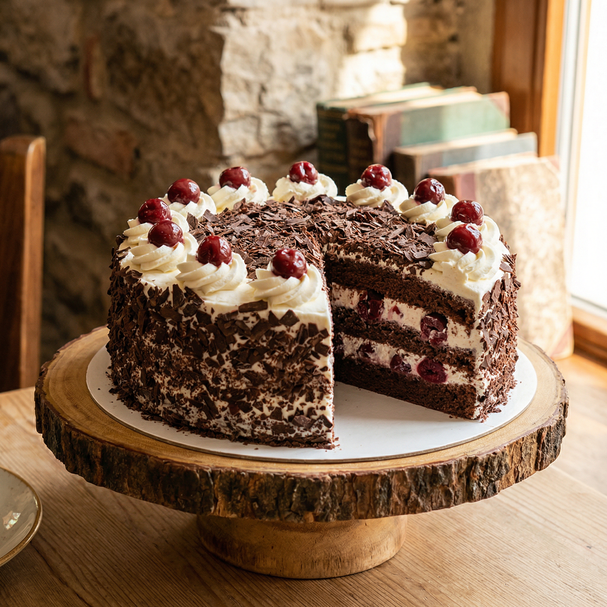 Classic Black Forest Cake - Rich Chocolate Cherry Celebration Cake