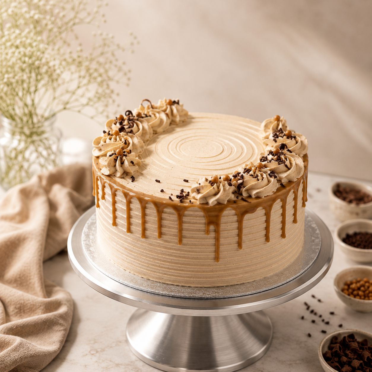 luxurious Caramel cappuccino cream cake