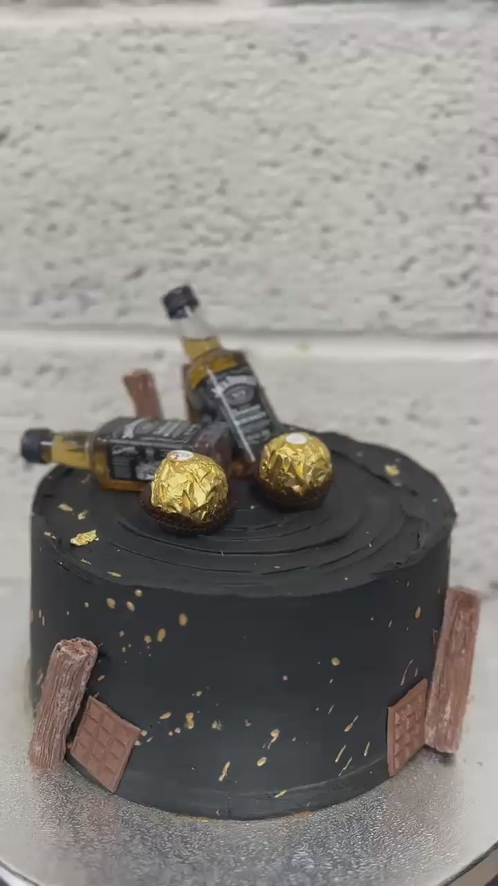 Black Gold Whiskey Celebration Cake